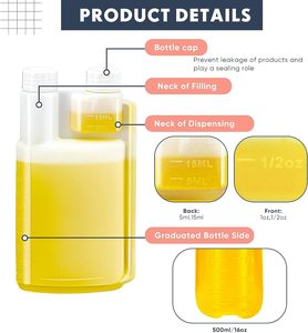 R 2023 Mới 300Ml 500Ml 700Ml 1000Ml Nhựa Đo Chai Làm Thế Nào Để Sử Dụng Đôi Cổ Chai Kép Đo Chai Cho Nhiên Liệu - Product Image 3