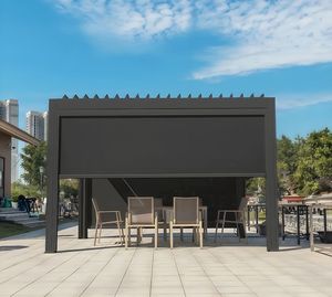 Pérgola de Aluminio con Techo Motorizado, Gazebo para Exteriores con Luces LED, Sensor de Lluvia y Diseño Resistente a la Intemperie - Product Image 6