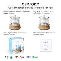 Diffuseur d'arômes en verre entier avec logo personnalisé, 80 ml, petit diffuseur d'huiles essentielles ultrasonique, lumière LED, humidificateur d'air pour la maison