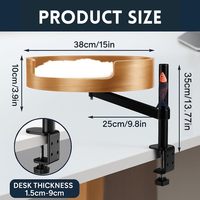 360 °   Lit de bureau surélevé pour chat, rotatif et réglable en hauteur, avec hamac et jouet pour chat