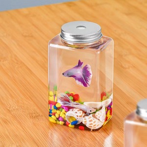 Chai xem cá sinh thái PET 500ml, cốc cá <span class=keywords><strong>betta</strong></span> để bàn 2 trong 1 & chai trà sữa kín hơi - Product Image 4