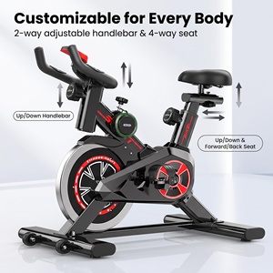 Vélo de spinning <span class=keywords><strong>d</strong></span>'intérieur silencieux avec guidon réglable, siège, écran LCD, capteur de fréquence cardiaque et support tablette pour <span class=keywords><strong>appartement</strong></span> et maison - Product Image 4