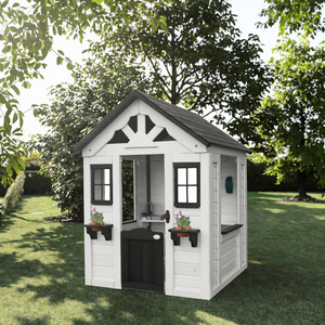 Casita de Juegos de Madera para Niños, para Exteriores, con Fregadero, Ventanas y Jardineras - Product Image 3