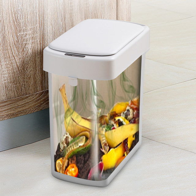 Jesun Smart Waste Bins With Infrared Sensor Automatic Open Lid 10L Electronic Automatic Trash Can Trash Bin for Home Office