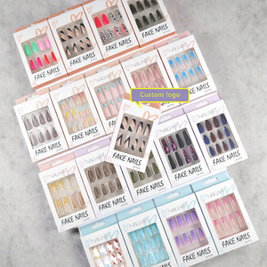 24 <span class=keywords><strong>faux</strong></span> ongles en acrylique de haute qualité, forme amande, vente en gros directe d'usine, prix bas, très demandés - Product Image 1
