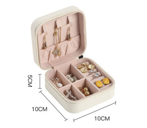 Estuche de Joyería Portátil de Piel Sintética con Logotipo Personalizado, Organizador de Viaje para Joyas, Dropshipping - Product Image 4