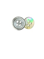 Kancing Kerang Mutiara Alami Bulat Datar 4 Lubang Dapat Dicuci Kering Kancing Elegan untuk Kemeja dan Aksesori Pakaian