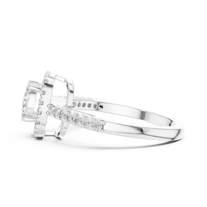 Anillo de Diamantes Plateado, Joyería Elegante con Brillo Suave para Mujer, Perfecto para Regalo de Boda, Compromiso, Aniversario y Uso Diario - Product Image 4
