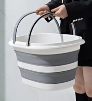 Seau pliable en plastique imperméable avec poignée, panier à linge sale, seau portable d'extérieur