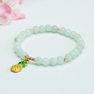 Pulseira de Jadeíta Ximang Shinzue 2026 com Contas Redondas de Jade, Atacado de Fábrica Pineapple S3090301 - Product Image 1