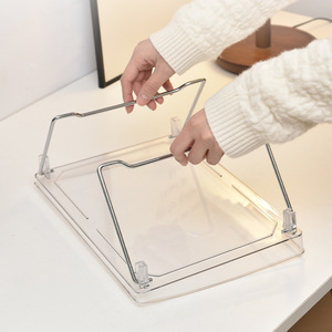 Transparent Pet Plastic Storage Rack Three Layer <b>Foldable</b> <b>Desk</b> Organizer For Office And Dormitory Use - Product Image 4
