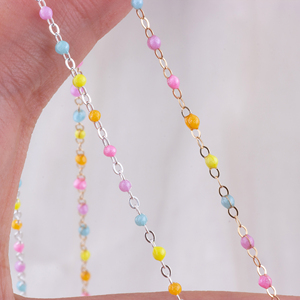 Chaîne <span class=keywords><strong>en</strong></span> câble de 1,5 mm <span class=keywords><strong>en</strong></span> or rempli 14 carats/<span class=keywords><strong>argent</strong></span> 925, perles <span class=keywords><strong>en</strong></span> émail coloré, petites billes, composants pour la fabrication de colliers et de bracelets DIY - Product Image 5