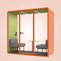 Cabine téléphonique insonorisée pour bureau moderne Conception modulaire en verre double couche Isolation phonique 30dB pour hôtel centre commercial hôpital