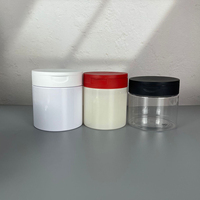 Boîtes de crème exfoliante personnalisées de 200 g, 250 g, 300 g et 350 g avec couvercles rabattables en plastique PET transparent blanc