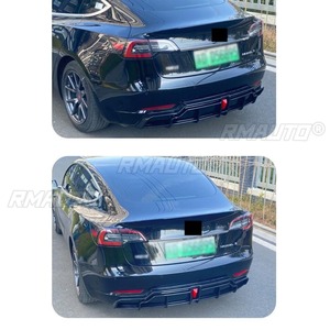 Araba arka tampon spoyleri dudak difüzör Splitter parlak siyah modifikasyon parçası Tesla modeli <span class=keywords><strong>3</strong></span> 2019-2022 için araba aksesuarları - Product Image 6