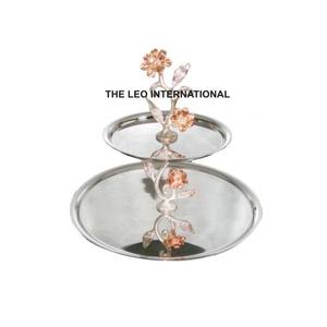 Decoraciones para Fiestas de Boda en Casa, Molde de Resina Epoxi, Vajilla Redonda de 2 Niveles, Plato de Acero Inoxidable, Soporte para Pastel, Exhibidor de Cupcakes - Product Image 6