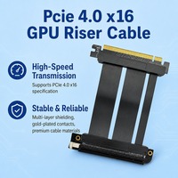 Kabel Ekstensi Kartu Grafis Workstation AI Grosir PCIe 4.0 X16 16GT/s Double Row White Latch EMI Shielding Ribbon