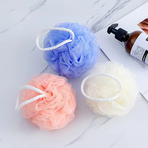 Fleur de <span class=keywords><strong>bain</strong></span> en filet à bulles, couleur unie, durable, anti-éclatement, de haute qualité, avec logo OEM, vente en gros - Product Image 1