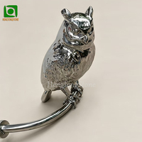 Sculpture d'oiseau hibou en acier inoxydable 304 de taille réelle pour jardin extérieur, art moderne