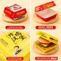 Boîte à hamburger en carton blanc jetable, double couche épaissie pour la livraison