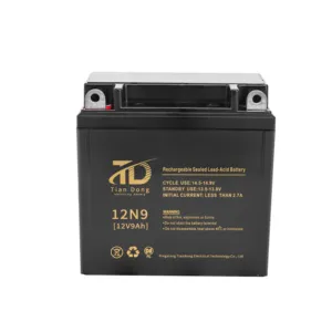 Batería de plomo ácido recargable 12N9 sin necesidad de mantenimiento 12V 9ah batería de motocicleta