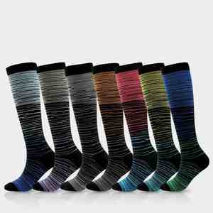 Stripes Stockings Foreign Trade Best Seller in Sport Mid-Calf Length <b>Sock</b> <b>Men</b> Women Compression <b>Socks</b> - Product Image 1