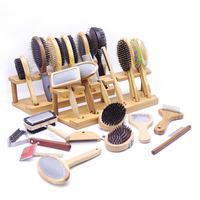 Brosse à lisser en bambou avec LOGO personnalisé pour chiens et animaux de compagnie peigne brosse ergonomique pour chien brosses de toilettage en bois écologique peigne pour chat en bambou