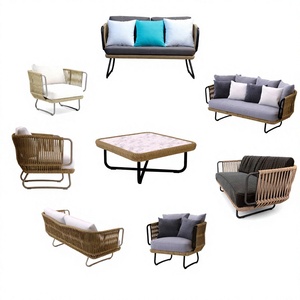 Modern Metal One Seat Waterproof Sofa Set with UV-Resistant PE Rattan Cushions Eco-Friendly & Durable Outdoor Garden Furniture - Product Image 1