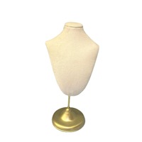 Présentoir à bijoux en velours doré, buste pour colliers, support en T, organisateur de boucles d'oreilles en bois laqué blanc, vitrine de présentation pour boutique et vente au détail