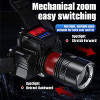 Lampe frontale LED super lumineuse à détecteur de mouvement, zoomable, rechargeable par USB, batterie 18650, portable, IP44, lampe frontale pour la randonnée, la course nocturne