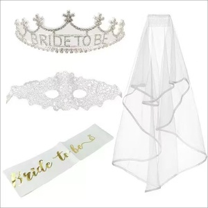 Decoraciones para Fiestas, Decoraciones para <span class=keywords><strong>Despedida</strong></span> <span class=keywords><strong>de</strong></span> <span class=keywords><strong>Soltera</strong></span>, Incluyen Corona, Banda y Velo para Futura Novia, Fiesta <span class=keywords><strong>de</strong></span> <span class=keywords><strong>Despedida</strong></span> <span class=keywords><strong>de</strong></span> <span class=keywords><strong>Soltera</strong></span> - Product Image 1