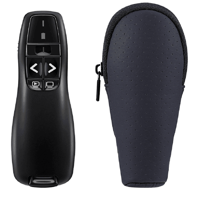 2.4 GHz Wireless PowerPoint Remote Control 30m Range Red Laser Pointer for Mac OS PPT/Google Slides/Presenter Presentation