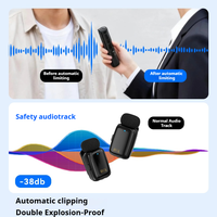 Microphone Lavalier Sans Fil Bluetooth 4-en-1 avec Réduction de Bruit pour Diffusion en Direct en Extérieur, Micro USB