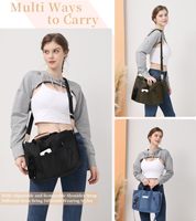 Sac fourre-tout en toile à bandoulière multi-poches écologique pour femmes Sac à main à bandoulière Sac fourre-tout avec compartiments