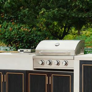 Premium Modern Outdoor Kitchen Island Built-in <strong>Dual</strong>-<strong>Fuel</strong> Grill-Stainless Steel Flame Safety Simplified Gas Charcoal <strong>Barbecue</strong> for - Product Image 2