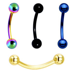 Mode Ip Plated G23 Titanium <span class=keywords><strong>Piercing</strong></span> Industriële Barbell <span class=keywords><strong>Piercing</strong></span> Wenkbrauw Ringen Sieraden Piercings Met Plain Bal - Product Image 1