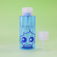 Bouteille en plastique transparente bleue de 500ml avec pompe sans air récipient vide pour shampooing lavage nettoyage bouteilles d'emballage aérosol