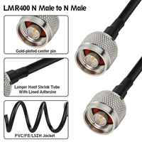 Câble coaxial N mâle vers N mâle LMR400, gaine PE LSZH, résistance EMI, pour radio amateur, amplificateur de signal, antenne 4G LTE
