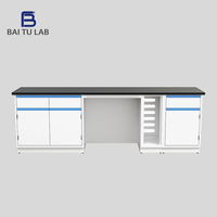 Meubles de laboratoire modulaires en gros, bureau d'ordinateur, établi de laboratoire avec plateau stratifié pour laboratoire pharmaceutique, biotechnologique et de contrôle qualité.