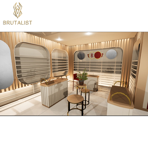 Lunettes de soleil optiques modernes personnalisables de Offre Spéciale brutaliste présentoir de lunettes en acier revêtu de poudre MDF plaqué de bois OEM/ODM - Product Image 2