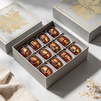 Boîte d'emballage de luxe avec couvercle et base pour dattes, personnalisable avec logo imprimé, en papier, pour desserts et chocolats, vente en gros pour le Moyen-Orient et l'Europe