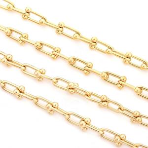 Cadena de Acero Inoxidable Gruesa e Impermeable D617 para Fabricación de Joyería, Cadenas en U Anudadas para Hacer Pulseras, Collares y Pendientes - Product Image 3