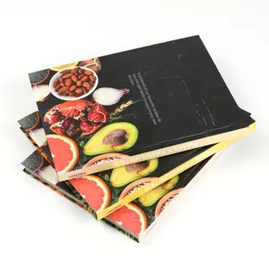 Étui imprimé personnalisé en gros reliure livre de cuisine livre de table basse couleur impression de livre relié