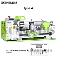 NUMOBAMS NU210E-400 1100W Mini tour CNC pour métaux avec filetage automatique gauche et droit