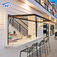 Fenêtres pliantes de cuisine en alliage d'aluminium au design moderne, à vérins à gaz, isolation thermique, fenêtres à auvent personnalisées