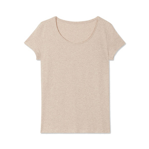 T-shirt en coton à manches courtes coupe classique pour femme, couleur unie, polyvalent, idéal pour la superposition ou l'usage autonome, anti-boulochage - Product Image 1