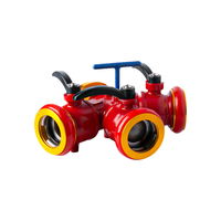 Vanne en Y à clapet en aluminium 6061 Volla, 3 voies, pour tuyau d'incendie, avec manomètre 2,5 MPa, haute pression et débit stabilisé
