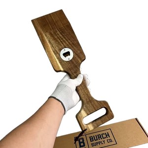 Espátula de madera para limpieza de parrillas de barbacoa con mango, herramienta de limpieza para parrillas de exterior, fácil de limpiar - Product Image 5