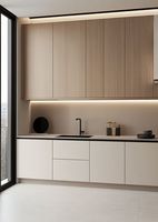 Meubles de cuisine modernes sur mesure Prima OEM Factory, en MDF, bois massif/contreplaqué/MDF, finitions en membrane acrylique/PVC.