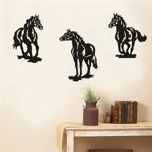 Caballos de pintura de arte del hierro creativo para decoraciones de pared colgante de hogar Decoración de pared de Metal